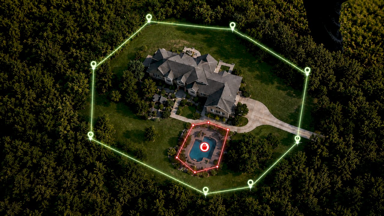 Dog wearing GPS collar in backyard