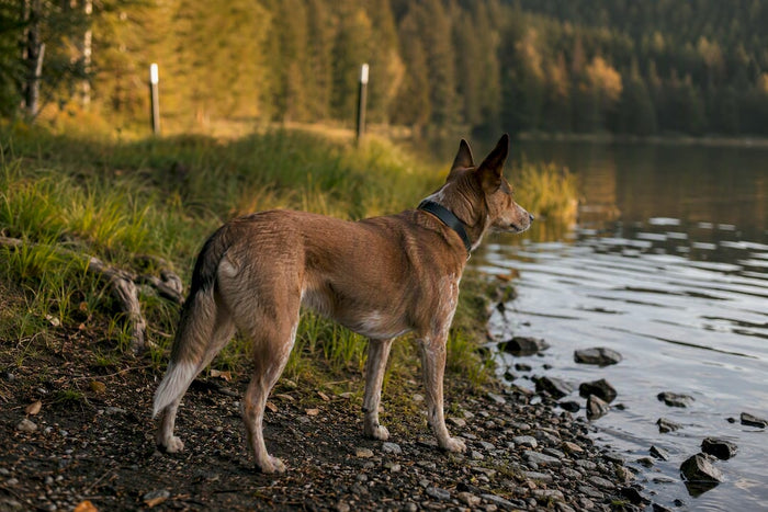 Dog with GPS collar near wireless boundary