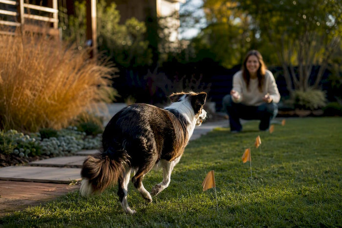 Dog returning during boundary recall training